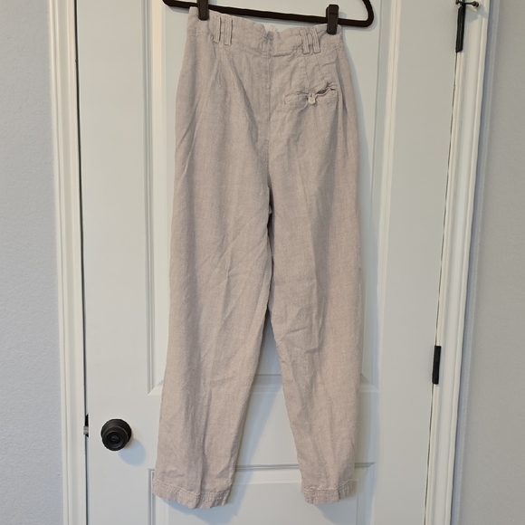 Free People Calla Pleated Trousers Linen Blend High Waist. Size 0 - Picture 9 of 15